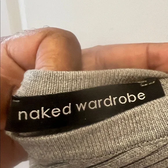 naked wardrobe Ribbed Knit Light Gray Halter Jumpsuit - Picture 4 of 7